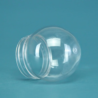 Pot en plastique rond sphérique vide à large ouverture de 140 ml, flacon transparent en forme de bulbe pour slime, boue cristalline, boîte scellée en PET pour l'emballage de bonbons