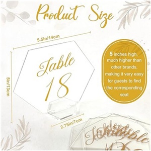 Números de Mesa para Boda con Arco Esmerilado, Letreros Acrílicos con Soportes, Perfectos para Decoración, Fiestas, Eventos - Product Image 5