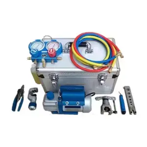 Vacuum pump portable box aluminium case HVAC refrigerant vacuum pump set vacuum pump kit for car air condition repair