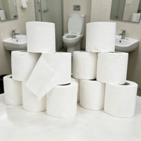 Papier toilette gaufré non fluorescent à dissolution rapide, grande capacité, doux pour la peau, directement de l'usine