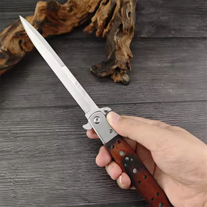 Coltello Pieghevole con Manico in Legno, Lama 440C, per Campeggio, Caccia, Autodifesa, Escursionismo, Sopravvivenza, Regalo EDC - Product Image 6
