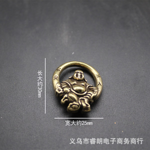 Maitreya Buddha Keychain Brass Pendant <b>Car</b> Decor Desktop <b>Ornament</b> Unisex Gift Themed Charm Copper Alloy - Product Image 2
