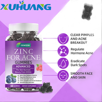 Gummies véganes premium au zinc et aux vitamines pour le soutien de l'acné chez l'adulte, bonbons gélifiés sans sucre, personnalisables OEM/ODM