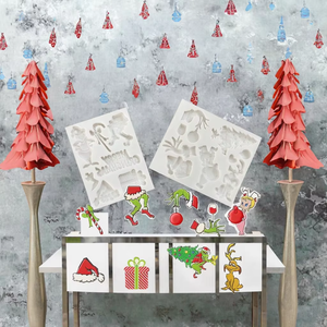 Christmas Tree & Reindeer <b>Silicone</b> Cake Mold Chocolate Fondant Mould Sugarcraft <b>Baking</b> Tool - Product Image 1