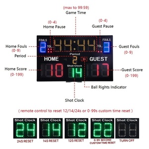 Marcador de Cornhole y <span class=keywords><strong>Baloncesto</strong></span> para Exteriores Portátil de Sobremesa Digital Electrónico LED con Control Remoto Inalámbrico y Reloj de Posesión de 24 Segundos - Product Image 4