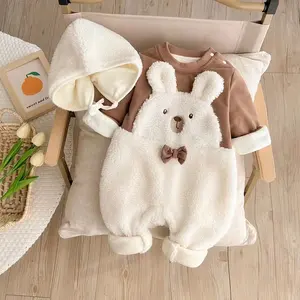 Winter New Baby Daunen Baumwolle Krabbel anzug mit Fleece und dicken Baby kleidung Großhandel Kleinkind Kinder Kleidung Stram pler