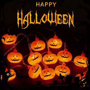 Décorations de fête pour l'intérieur et l'extérieur, lanternes, citrouilles, chauves-souris, fantômes, lumières LED d'Halloween, guirlandes lumineuses en forme d'araignée, imperméables - Product Image 3