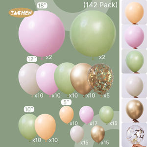 YACHEN dapat disesuaikan EN71-12 142 buah Sage Green balon lengkungan Kit lateks balon karangan bunga Set untuk Baby Shower dekorasi pernikahan - Product Image 2
