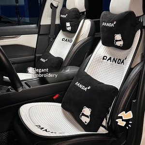 Cuscino e Coprisedile Auto in Seta Ghiaccio per Tutte le Stagioni, con Simpatico <span class=keywords><strong>Panda</strong></span>, Comodo e Traspirante, per <span class=keywords><strong>Sedili</strong></span> Anteriori e Posteriori, Alta Qualità - Product Image 3