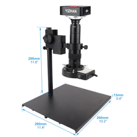Mikroskop monokuler Digital kamera 4K 60MP, lampu cincin dasar tengah lensa 180X, identifikasi koin perbaikan solder elektronik