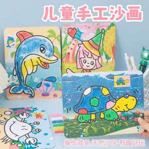 Kit de pintura de arena de dibujos animados para niños, actividad educativa de arte en papel para manualidades, de 4 a 6 años - Product Image 5