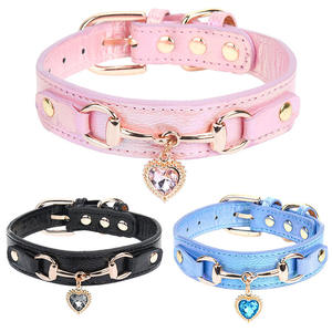 Collar para Perro o Gato, Personalizado con Cristales Brillantes y Pedrería, Acolchado de Cuero PU, para Cachorros y Gatitos Pequeños y Medianos - Product Image 2