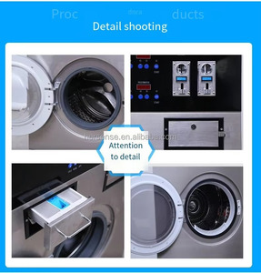 Lave-linge commercial en métal, lavage à l'eau chaude, fonctionnement autonome, paiement par carte, désinfection sécurisée, buanderie publique - Product Image 3