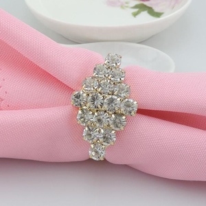 Crystal Napkin Ring With Rhinestones Elegant <b>Table</b> Decoration Handmade Irregular Shape <b>Pink</b> <b>Cloth</b> Accessory - Product Image 1