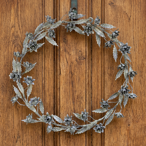 Guirnalda Decorativa Clásica de Metal Hecha a Mano, Redonda, Sin Luces, Adorno Navideño, Paquete Individual, Diseño Floral Artesanal - Product Image 4