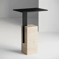 Table basse de style nordique en travertin beige naturel, style crème, pour la maison, le salon, meubles