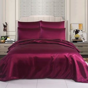 Vendita calda Set di biancheria da letto in raso di seta intrecciata 6 pezzi federa e lenzuolo copripiumino Set per la casa - Product Image 4