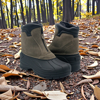 Bottes d'hiver mi-mollet pour homme personnalisées, imperméables, en cuir, fourrées, chaudes, légères, antidérapantes, pour l'extérieur