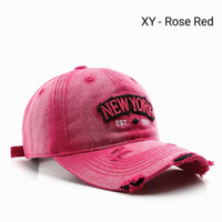 Casquette de baseball rétro déchirée en coton lavé, broderie 3D, style papa, pour les voyages en extérieur, la décoration quotidienne et la protection solaire