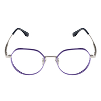 Monturas de Gafas Ópticas Modernas Minimalistas de Titanio IP con Logotipo Personalizado al por Mayor, Color Morado Plateado Brillante, en Tendencia