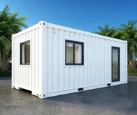 Maison Modulaire Préfabriquée de Luxe à 1-2 Étages avec Balcon sur le Toit, Bureau Conteneur Portable pour Vivre et Travailler
