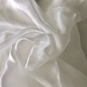 Tessuto Chiffon di seta organico 100% morbido bianco sbiancato dalla fabbrica cinese per la pittura a mano