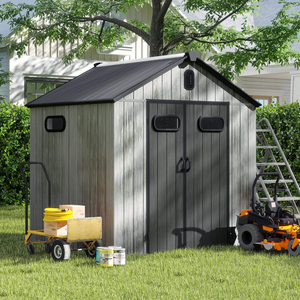 Caseta de Almacenamiento Multiusos para Exteriores de 6x6 Pies, con Puertas con Cerradura y Ventana de Ventilación, para Bicicletas y Cortadoras de Césped - Product Image 4