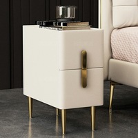 Table de chevet mini en bois et pierre pour chambre d'hôtel avec tiroir en bois massif