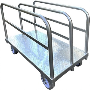 รถบรรทุกพื้นเหล็กแบบพับได้สี่ล้อพร้อมราวจับ 3 ด้าน OEM - Product Image 2