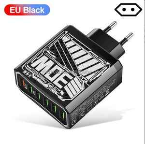 2025 Best Selling <b>EU</b> UK US <b>Plug</b> 30W 6-in-1 Multi Port USB Mobile Phone Charging Head QC3.0 Android Travel <b>Adapter</b> - Product Image 3