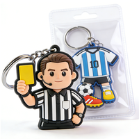 Porte-clés rond en caoutchouc souple PVC, souvenir de promotion personnalisé, sport, football, design créatif