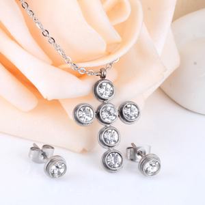 Stainless Steel Cross <b>Jewelry</b> <b>Set</b> <b>Women</b> <b>Jewelry</b> <b>Set</b> Rhinestone Necklace <b>Jewelry</b> Type - Product Image 6
