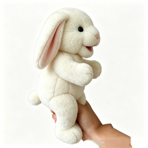 Marioneta de conejo de peluche suave personalizable, marioneta de conejo con boca móvil, marioneta de conejo de cuerpo completo, marioneta de conejo de peluche. - Product Image 2