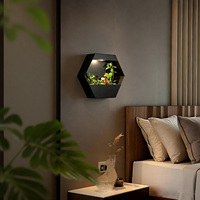 Éclairage mural extérieur hexagonal, lampe murale créative imperméable pour jardin et plantes