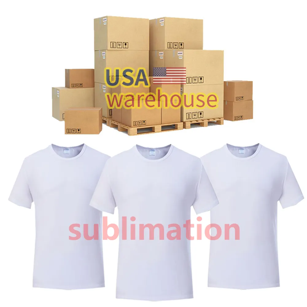 Sublimatie T-Shirts 100 Polyester T-Shirt Ons Magazijn T-Shirt 100% Polyester Sublimaties Blanco Heren T-Shirts