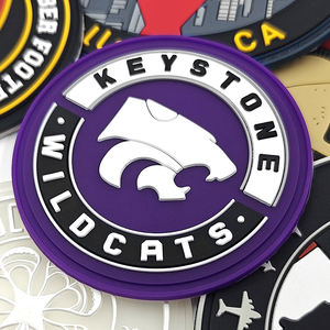 Custom OEM PVC <strong>Patch</strong> Sew on Hook Loop Backing Round Durable Rubber <strong>Patches</strong> PVC Labels 2D / 3D with Velcroes Badges - Product Image 5