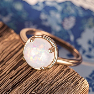 Anello in Stile Coreano e Giapponese con Effetto Opale, Minimalista a Quattro Punte, Gioiello Vintage alla Moda per Donne - Product Image 5