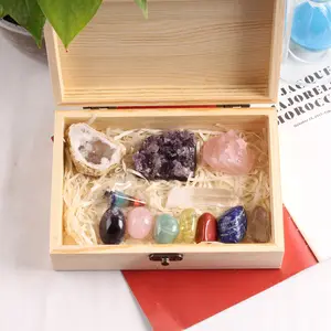 Wholesale customized logo design decor packing gift crystals healing stones box sets crystal box for meditation