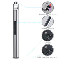 Briquet électrique à arc coupe-vent sans flamme Usb rechargeable double interrupteur de sécurité Briquet électrique à bougie Plasma