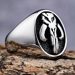 En vente, bijoux punk à la mode, étanche à l'eau, crâne <span class=keywords><strong>de</strong></span> motard, chevalière plaqué or en acier inoxydable, bagues pour hommes - Product Image 4