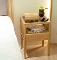 Table d'appoint en bambou naturel, avec 3 tiroirs de rangement, meuble étroit et minimaliste, table d'appoint pour chambre, canapé, salon