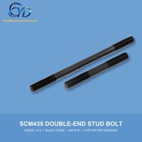 Double End Flat Head Stud Bolt Grade 10.9 High Strength Black Oxide M2 Thread for Truck Engine