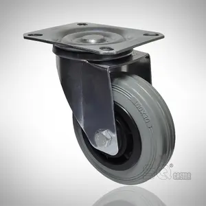 欧式塑料芯灰色橡胶工业脚轮无标记100 125 160 200毫米