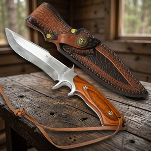 Couteau de survie et de chasse personnalisable en acier inoxydable, tactique, portable, pour usage industriel, avec manche en bois DIY, OEM, lame droite - Product Image 3