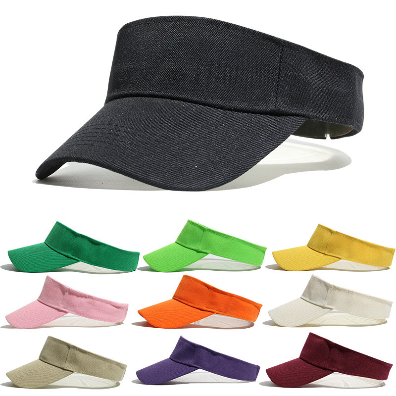 A3575  Women Sun Peaked Hat Cotton Empty Top Cap Washable Sports Baseball Tennis Caps Cycling Visor Hats