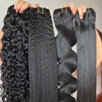 Extensions de cheveux naturels indiens 100 % non traités 15A, tissage de cheveux humains de temple d'Inde, mèches de cheveux humains en provenance d'Inde