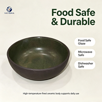 Bol à soupe VAYSMA de haute qualité en céramique vert émeraude de style américain, résistant à la chaleur et compatible lave-vaisselle
