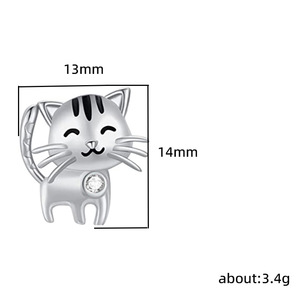 Orecchini a Perno a Forma di Gatto, Design Minimalista, Gioielli da Donna alla Moda, Regalo per Uso Quotidiano - Product Image 3