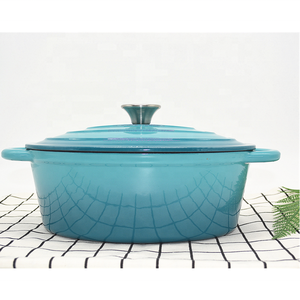 Vente flash eBay : Ensemble <span class=keywords><strong>de</strong></span> casseroles en fonte émaillée <span class=keywords><strong>de</strong></span> forme ovale, couleur verte - Product Image 1