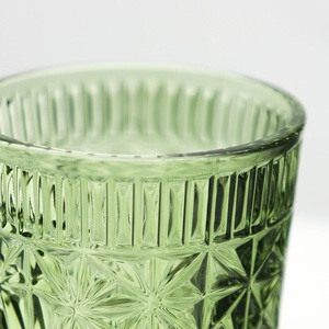 Vaso de Vidrio de Alta Calidad, Copa de Vino Colorida y Económica, Vaso de Jugo y Agua con Relieve Vintage, Diseño Personalizado Disponible - Product Image 6